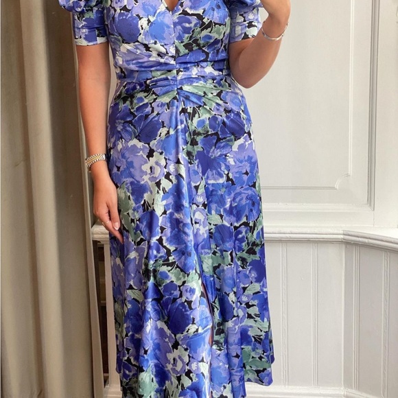 ROTATE Birger Christensen Sierina Floral Satin Midi Dress - Picture 13 of 14